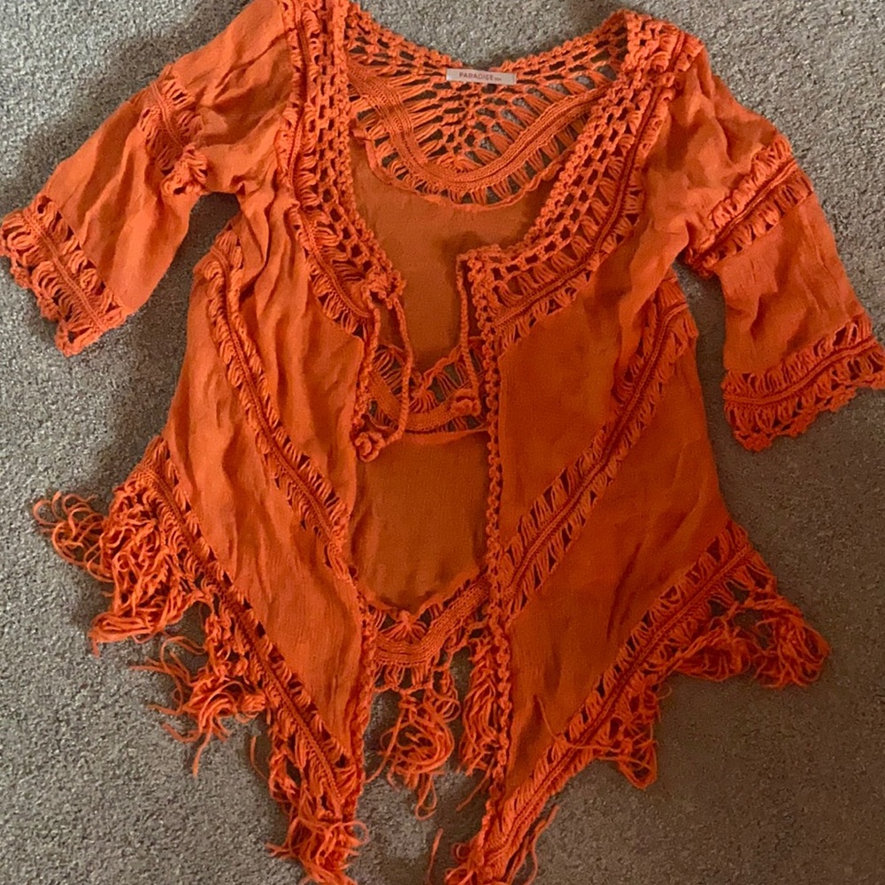Orange Paradise USA coverup, size S